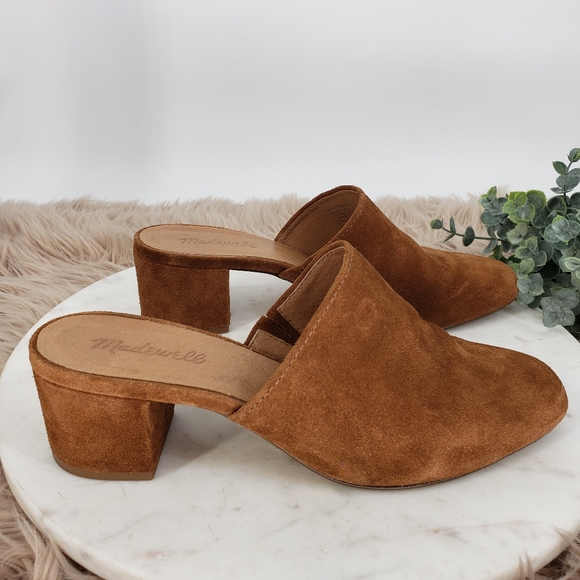 Madewell Walker Mule in Burnt Sienna Brown Suede - Picture 4 of 8